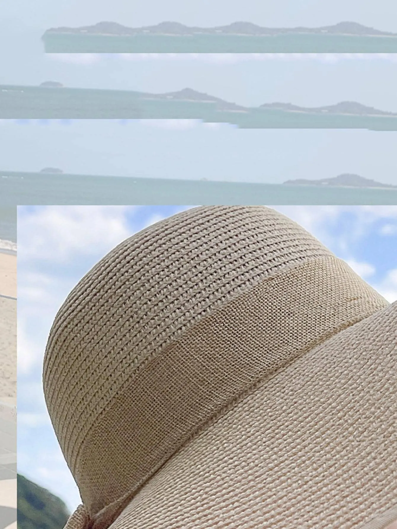 1pc Women Wide Brim Boho Straw Hat For Summer