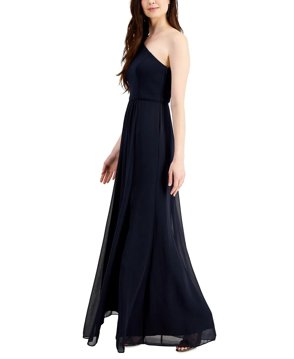 Adrianna Papell One Shoulder Chiffon Dress