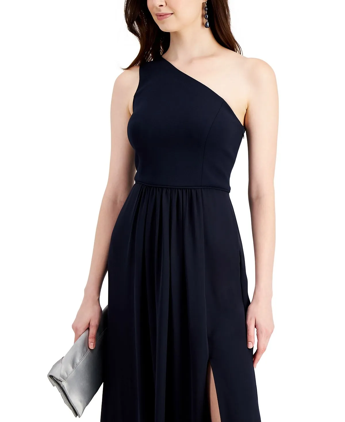 Adrianna Papell One Shoulder Chiffon Dress