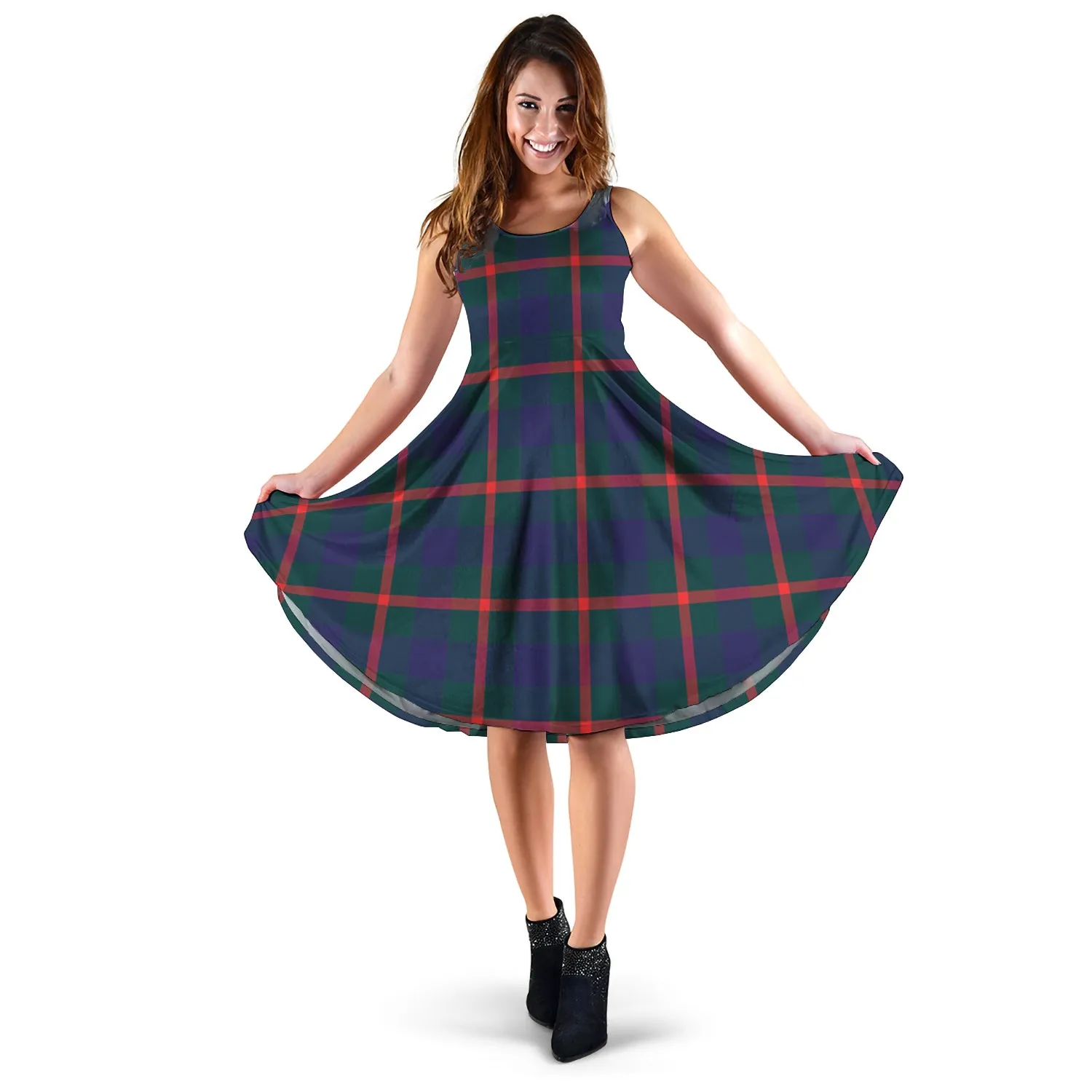 Agnew Tartan Sleeveless Midi Womens Dress