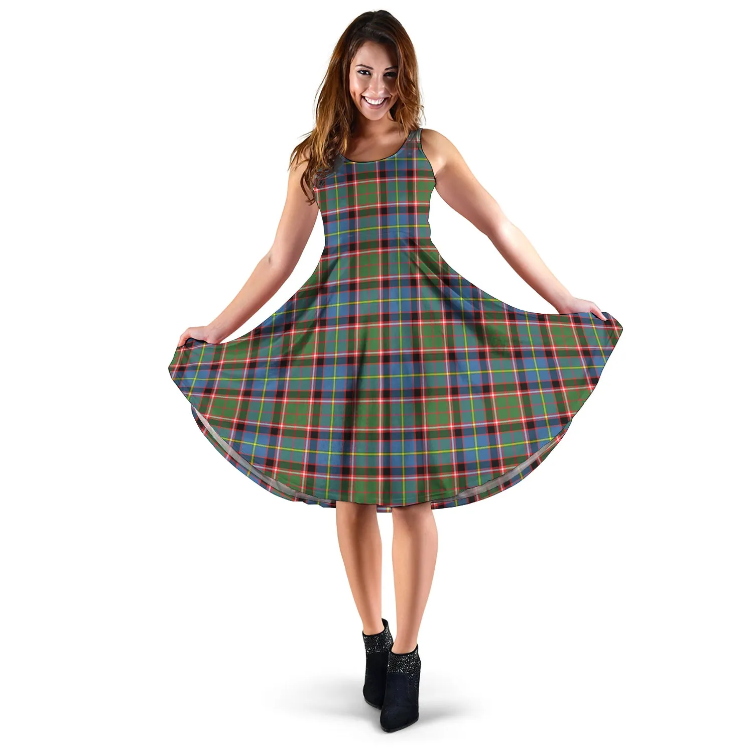 Aikenhead Tartan Sleeveless Midi Womens Dress