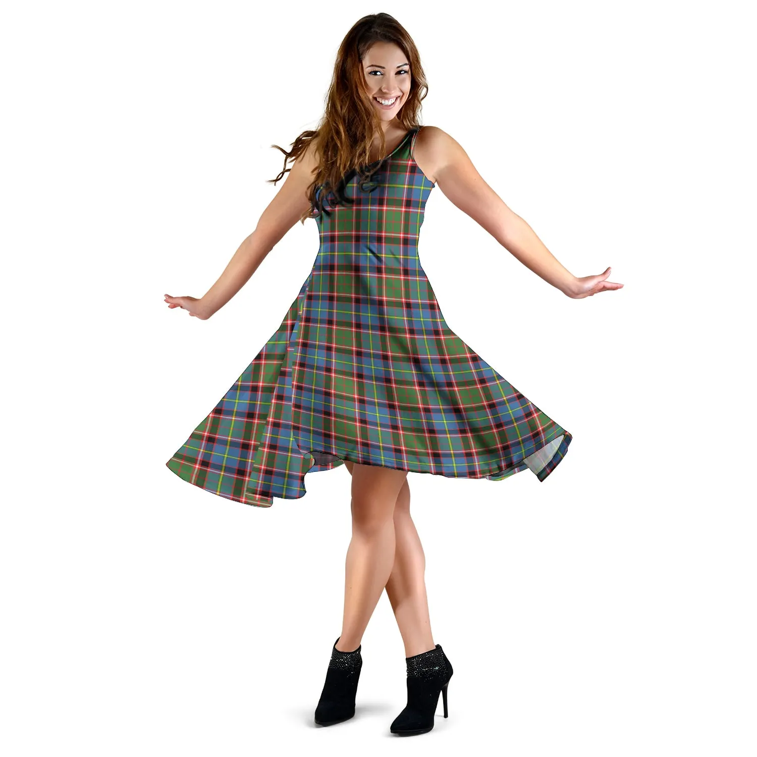 Aikenhead Tartan Sleeveless Midi Womens Dress