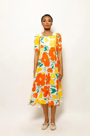 ALICIA GARDENIA FRESH FLORAL DRESS