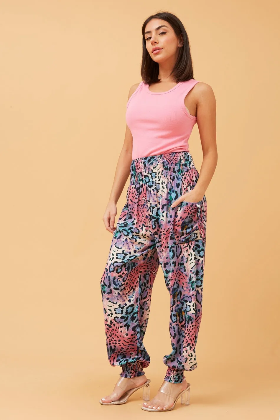 ANIMAL PRINT HAREM PANTS