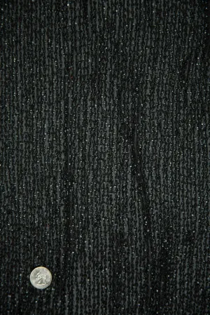 Black Sequins & Beads on Silk Chiffon Fabric