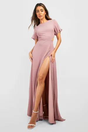 Boohoo Chiffon Maxi Dress, Mink