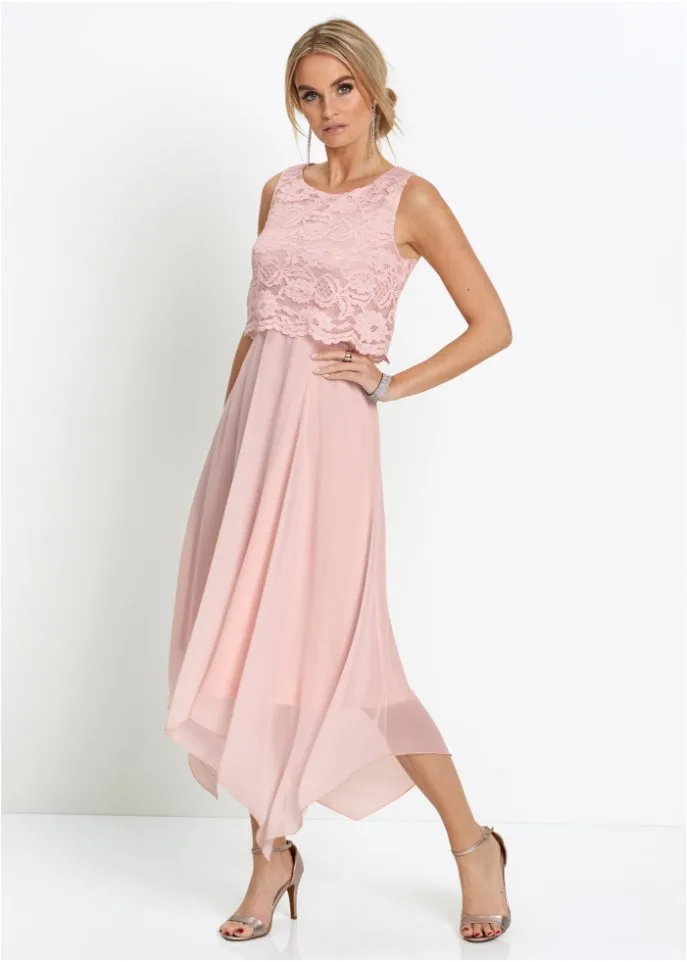 Bpc Selection Premium Lace Chiffon Dress, Pink