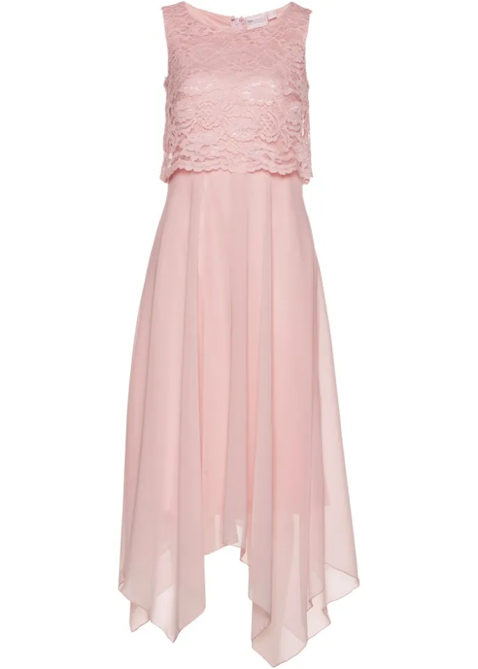 Bpc Selection Premium Lace Chiffon Dress, Pink