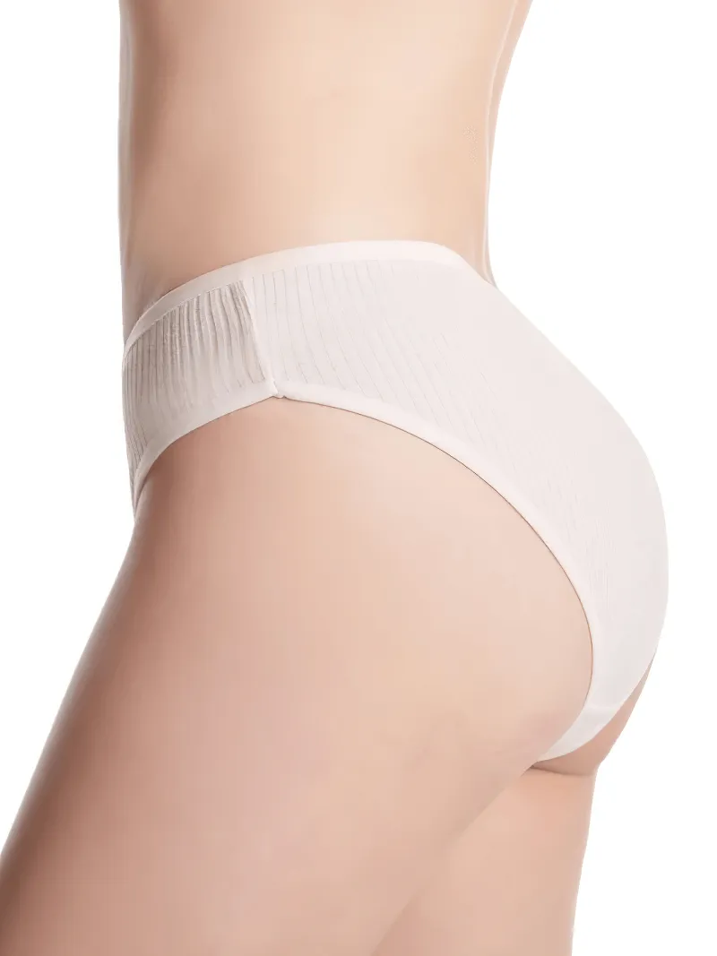 Breathable Solid Color Ribbed Cotton Panties - SF2175