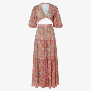 By Malina Sienna Woven Cutout Maxi Dress in peony