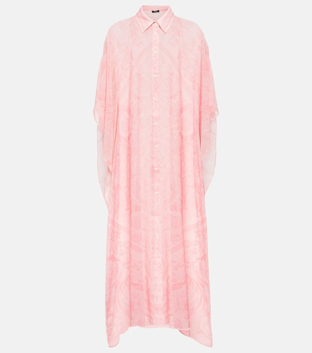 Chiffon kaftan with barocco print Versace, pink