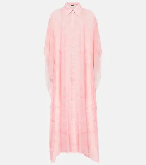 Chiffon kaftan with barocco print Versace, pink