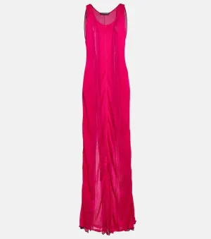 Chiffon maxi dress Y/PROJECT, pink