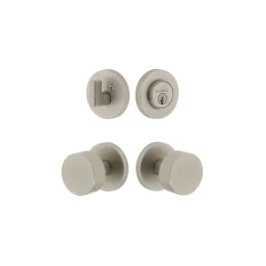 Circolo Rosette Entry Set with Circolo Knob in Satin Nickel