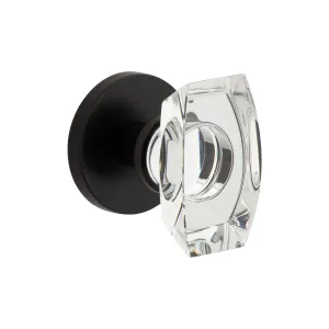 Circolo Rosette with Stella Crystal Knob in Satin Black