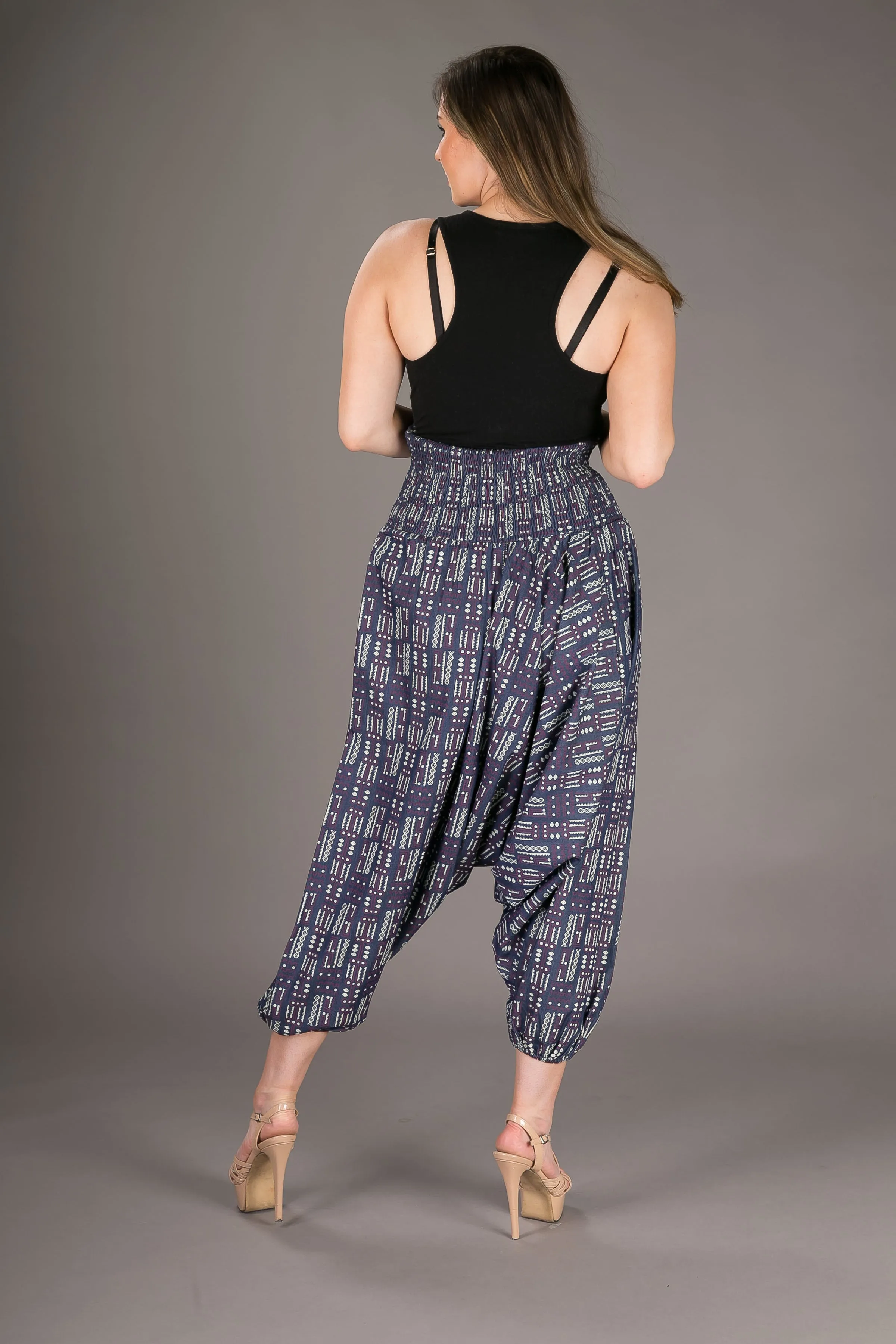 Denim Cotton Harem Yoga Jumpsuit Pants