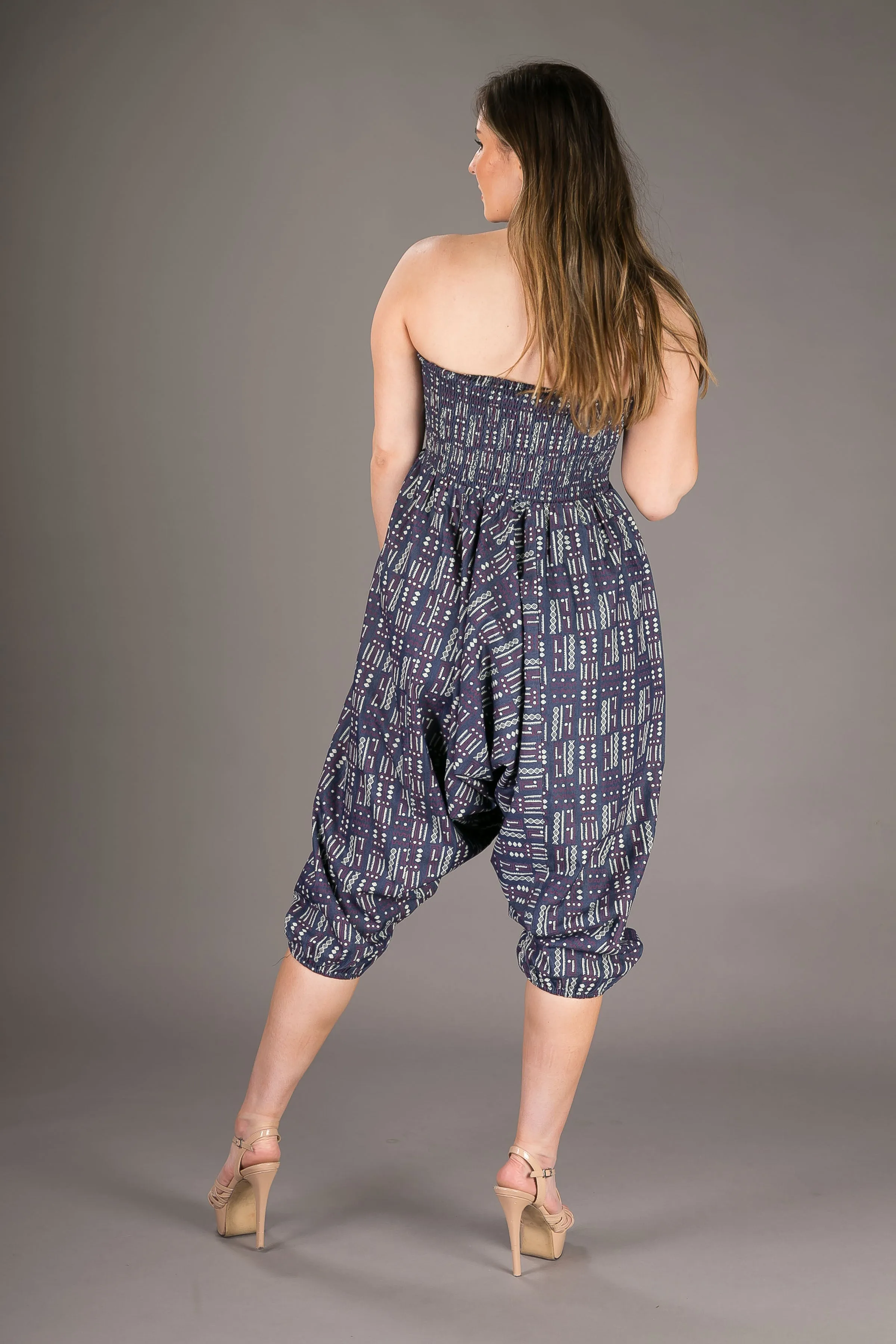 Denim Cotton Harem Yoga Jumpsuit Pants