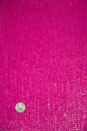 Fuchsia Sequins & Beads on Silk Chiffon JEC-132-63 Fabric