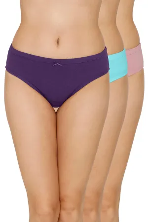 Inner Elastic Full Coverage Mid Rise Bikini Panty (Pack of 3)