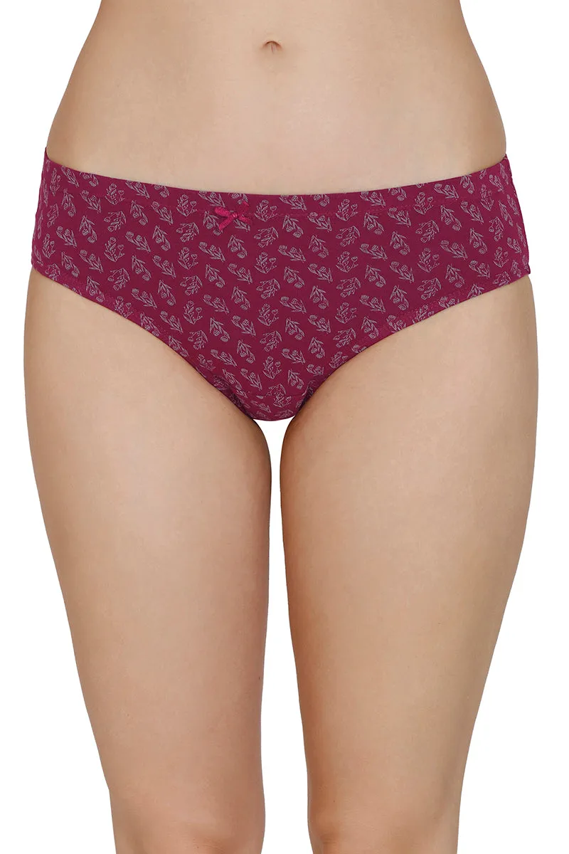 Inner Elastic Print Mid Rise Bikini Panties (Pack of 3)