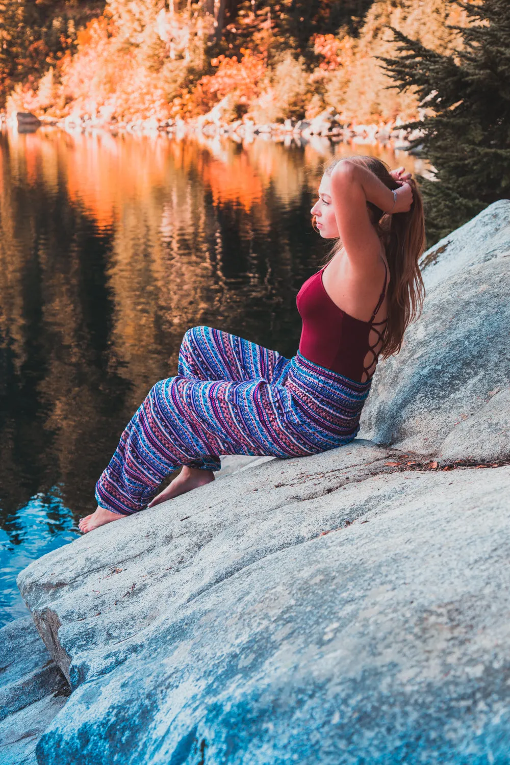 Lavender Striped Harem Pants