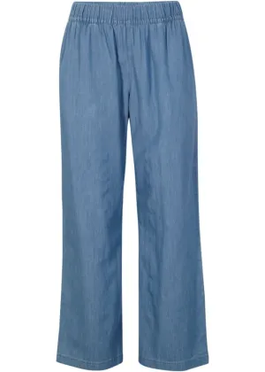 Lightweight, high-waisted jeans with a comfortable wide-fit belt Bpc Bonprix Collection , blue