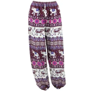 Loose Ali Baba Harem Elephant Trousers Pants - Maroon