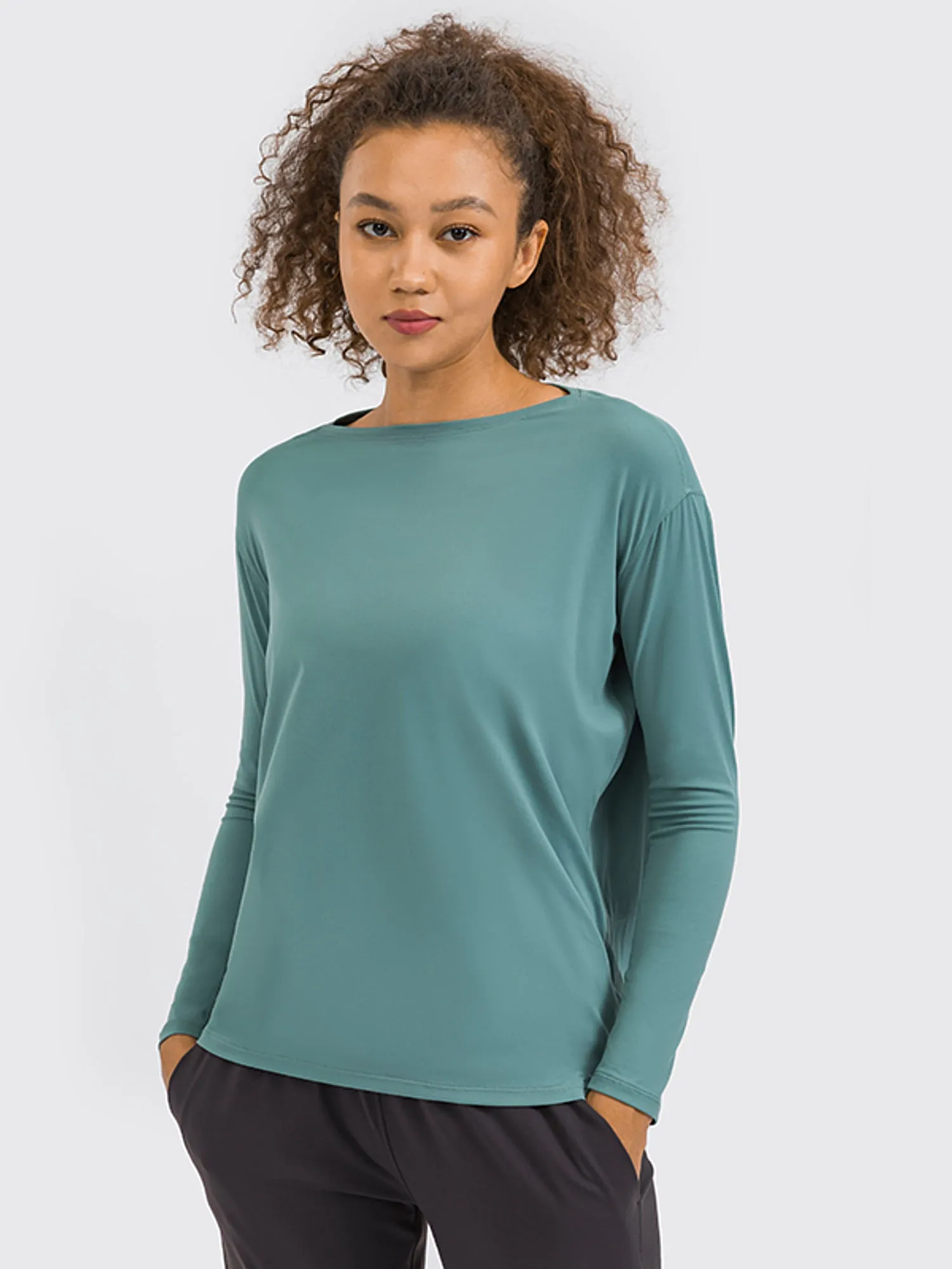 Loose Skin-Friendly Long Sleeve Yoga Blouse