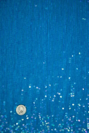 Malibu Blue Sequins & Beads on Silk Chiffon JEC-132-34 Fabric