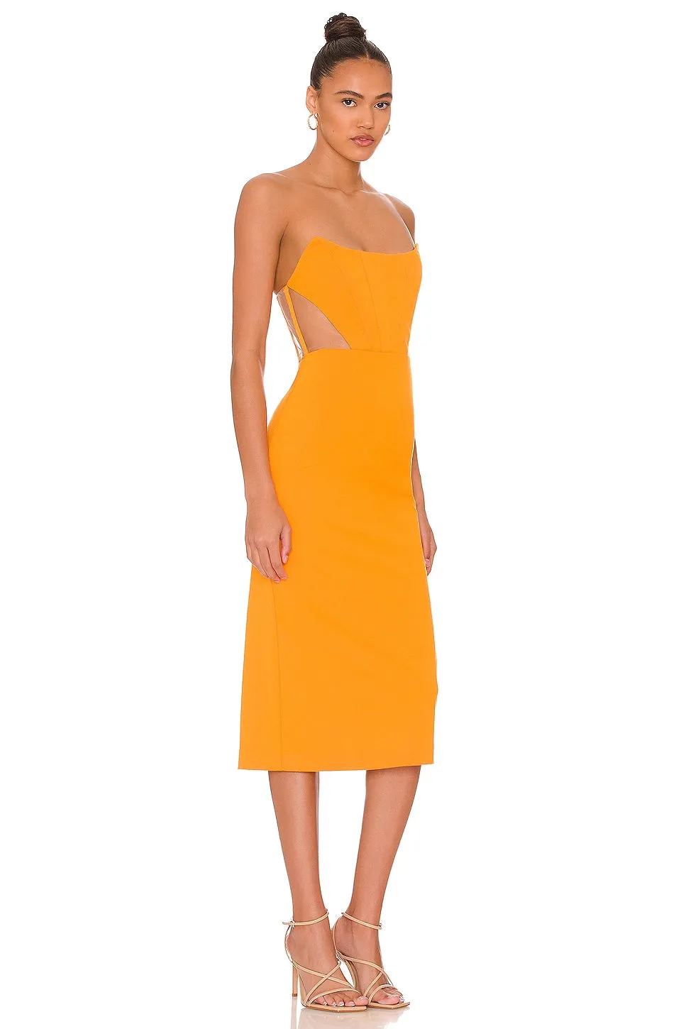 Midi dress NBD Leighton, orange