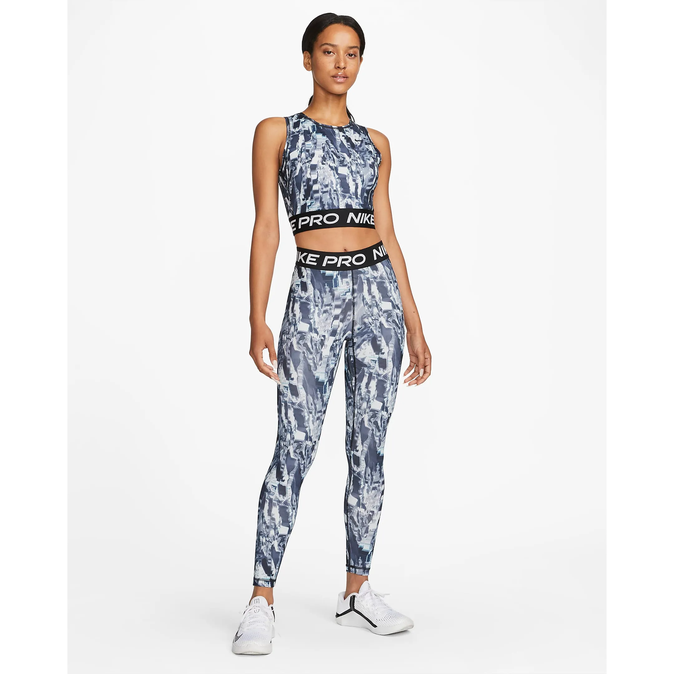 Nike Women's Pro Leggings - Black / Grey Print