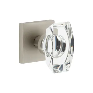 Quadrato Rosette with Stella Crystal Knob in Satin Nickel