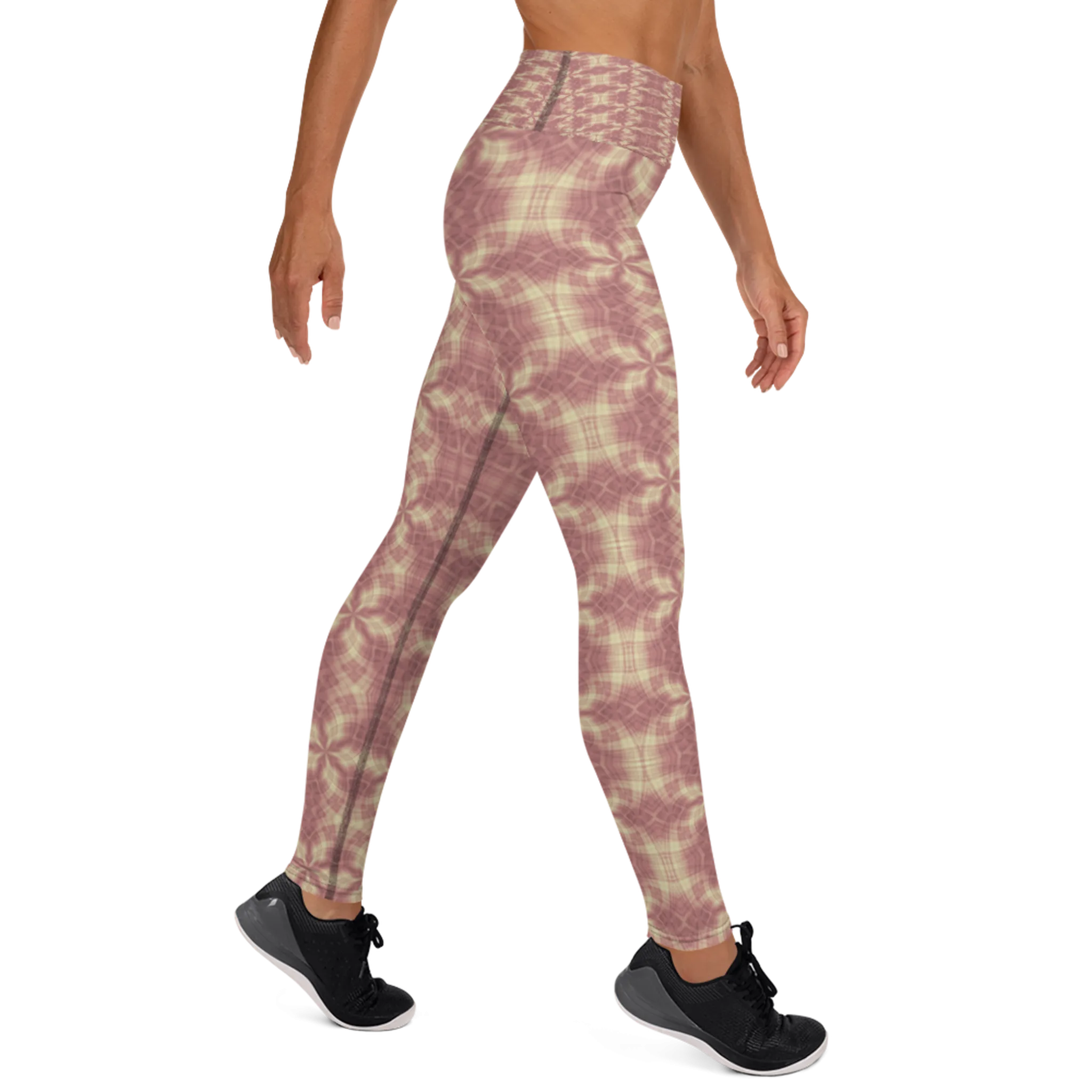 Recursia Argyle Rewired Yoga Leggings In Pink