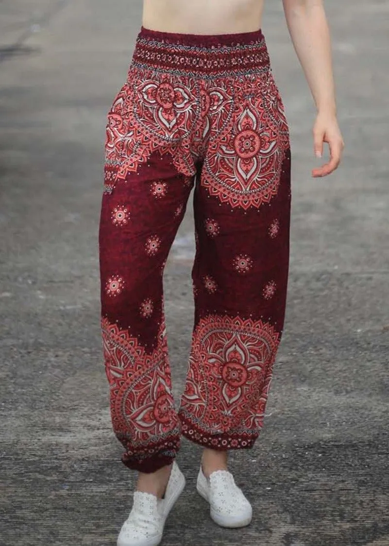 Red Rose Harem Pants