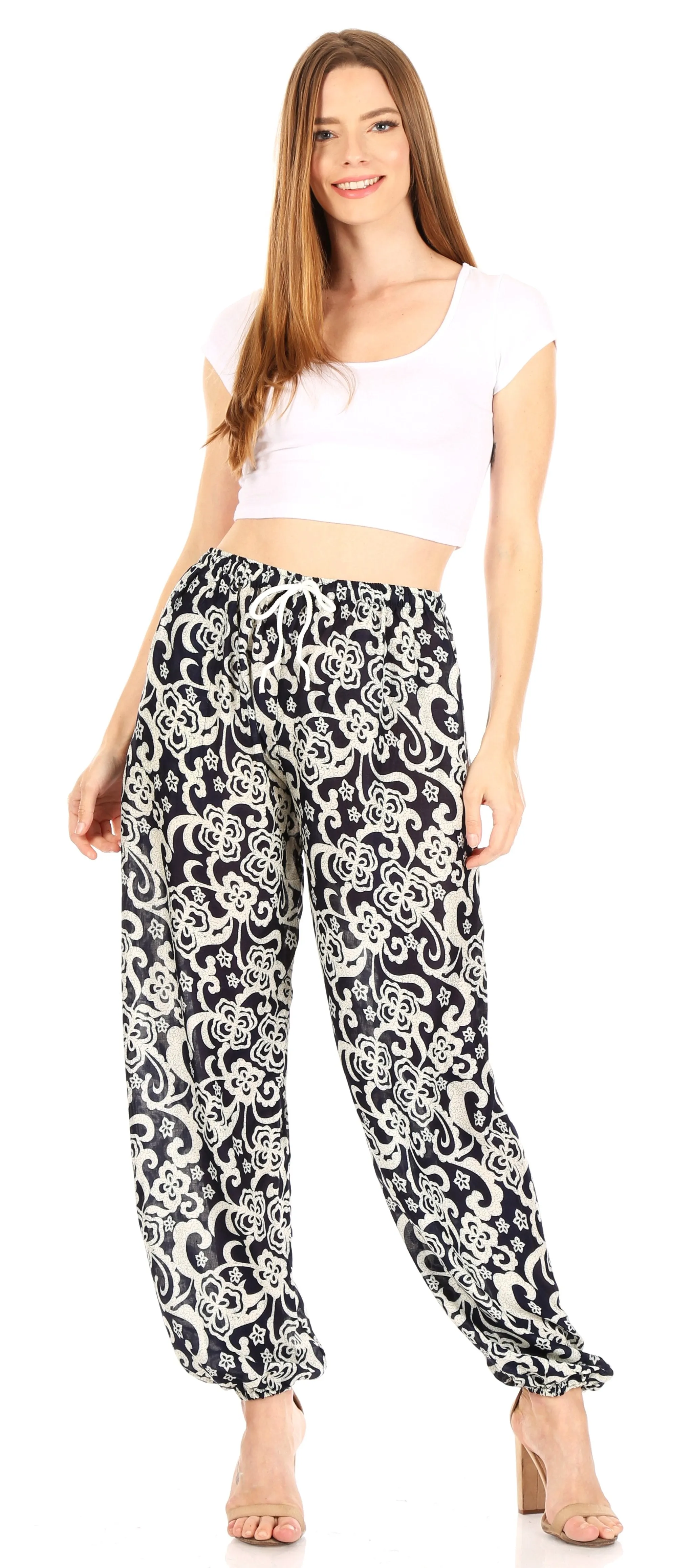 Sakkas Akilla Women's Loose Printed Yoga Elephant Pants Elastic Waist w/Pocket