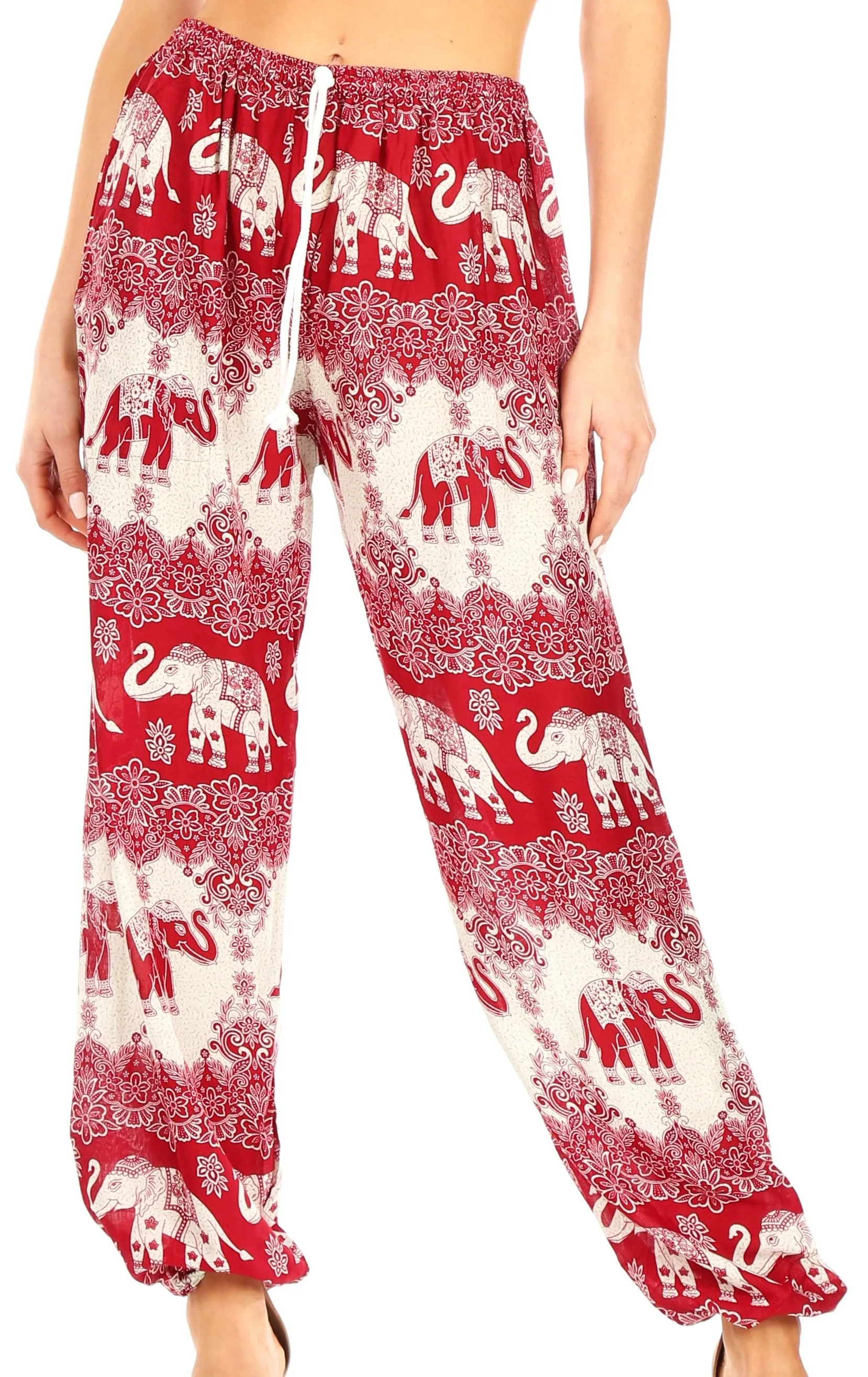 Sakkas Akilla Women's Loose Printed Yoga Elephant Pants Elastic Waist w/Pocket