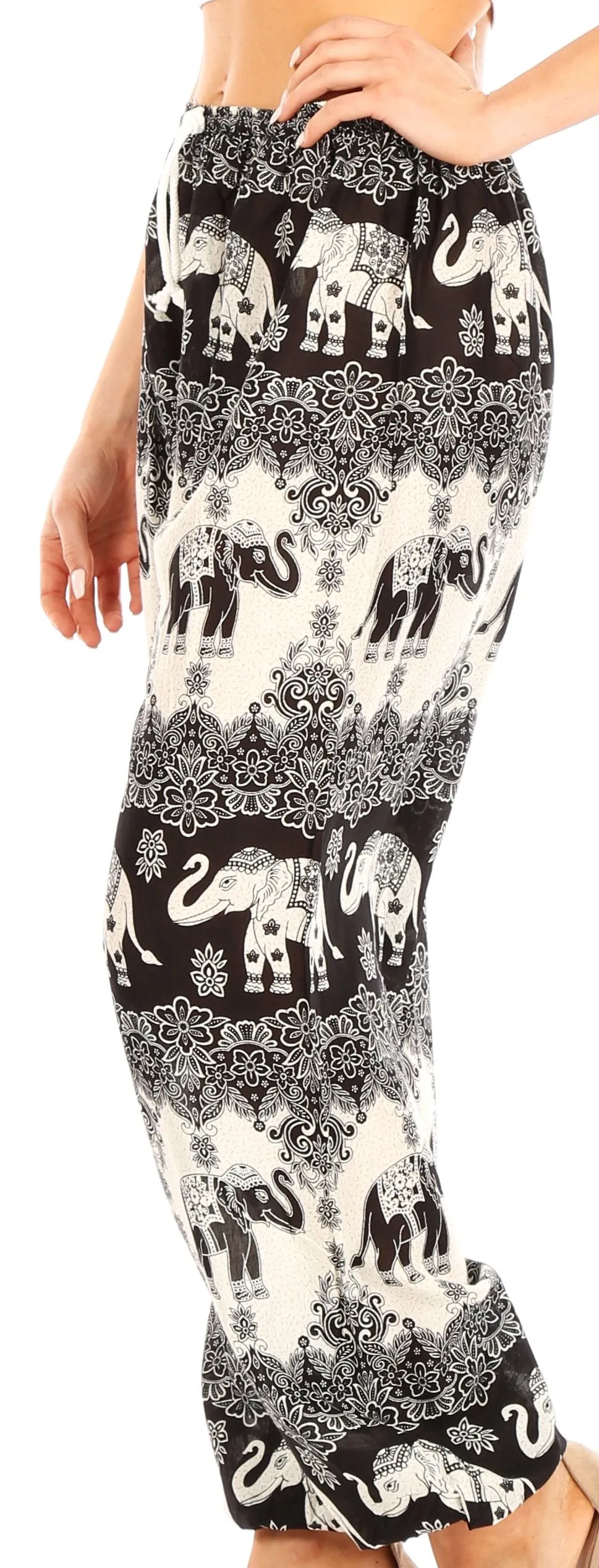 Sakkas Akilla Women's Loose Printed Yoga Elephant Pants Elastic Waist w/Pocket