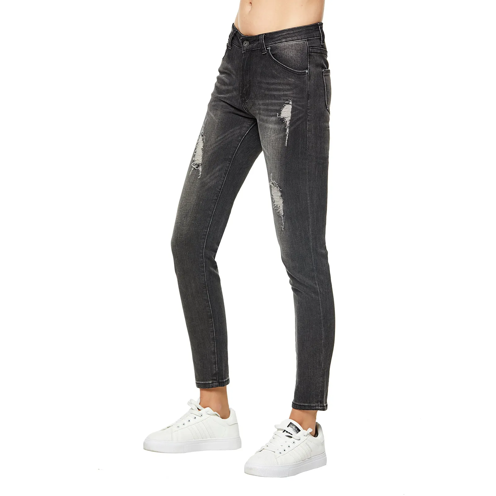 Slim Ripped Jeans-Black and Blue