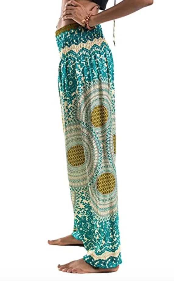 Teal Mandala Harem Pants