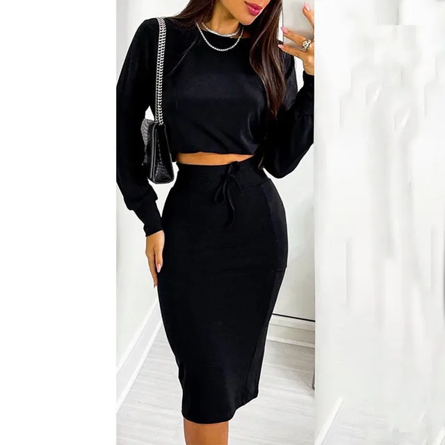 Two Piece Long Sleeve Summer Dress Sets