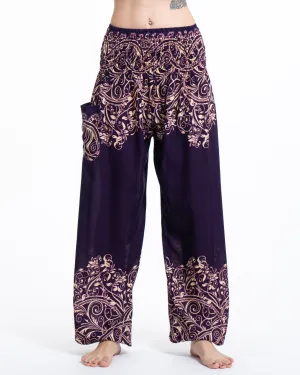 Unisex Vines Harem Pants in Purple