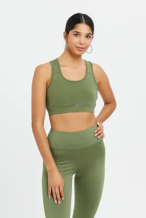 Women Olive Sports Bra