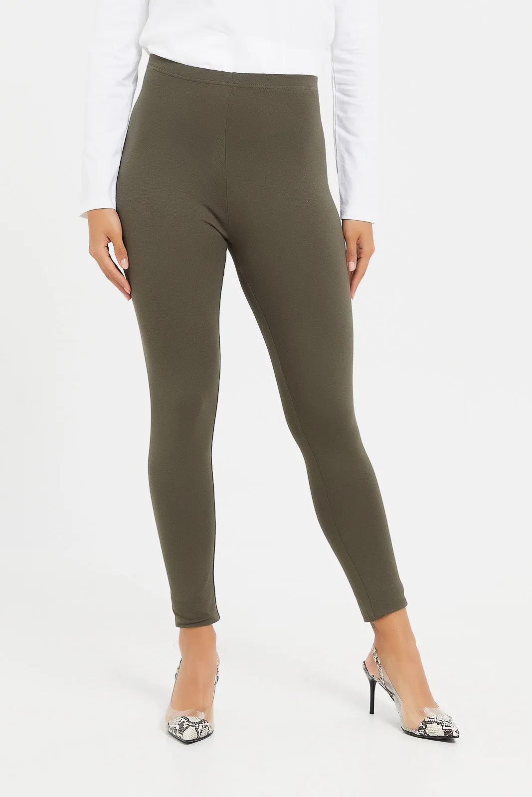 Women Taupe Legging