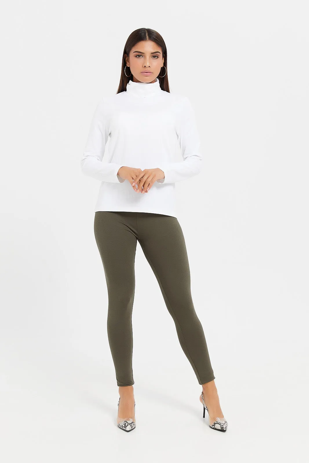 Women Taupe Legging