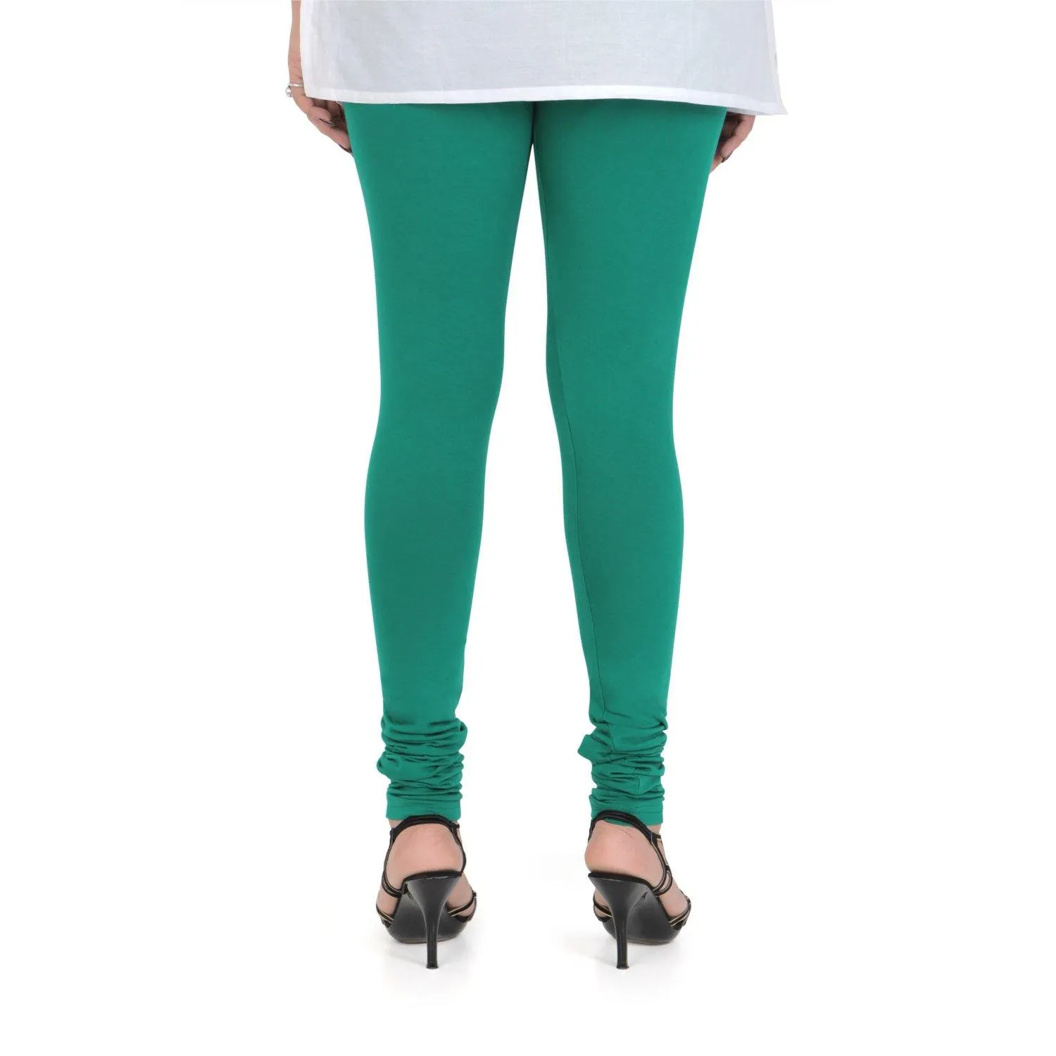 Women's Cotton Churidar leggings (Free Size) - Spectra Green