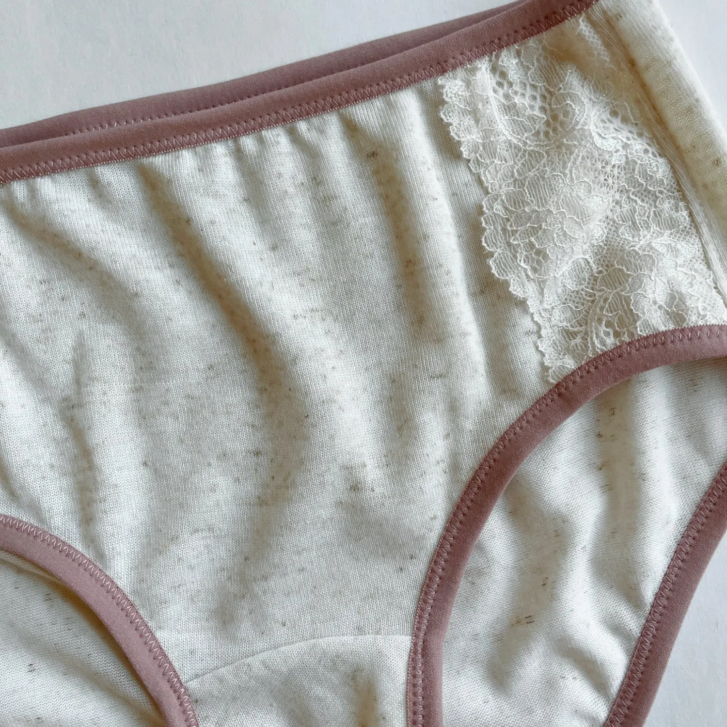 Women's linen underwear brief - natural off-white