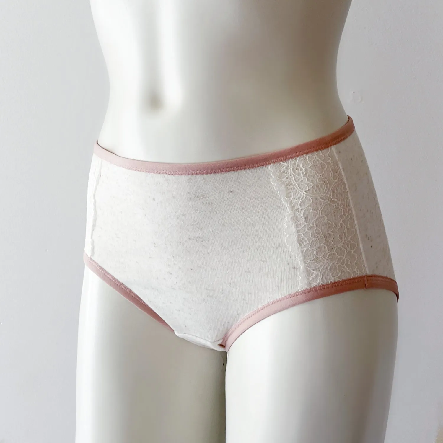 Women's linen underwear brief - natural off-white