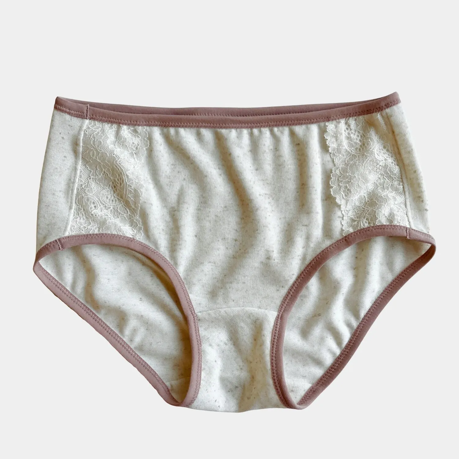 Women's linen underwear brief - natural off-white