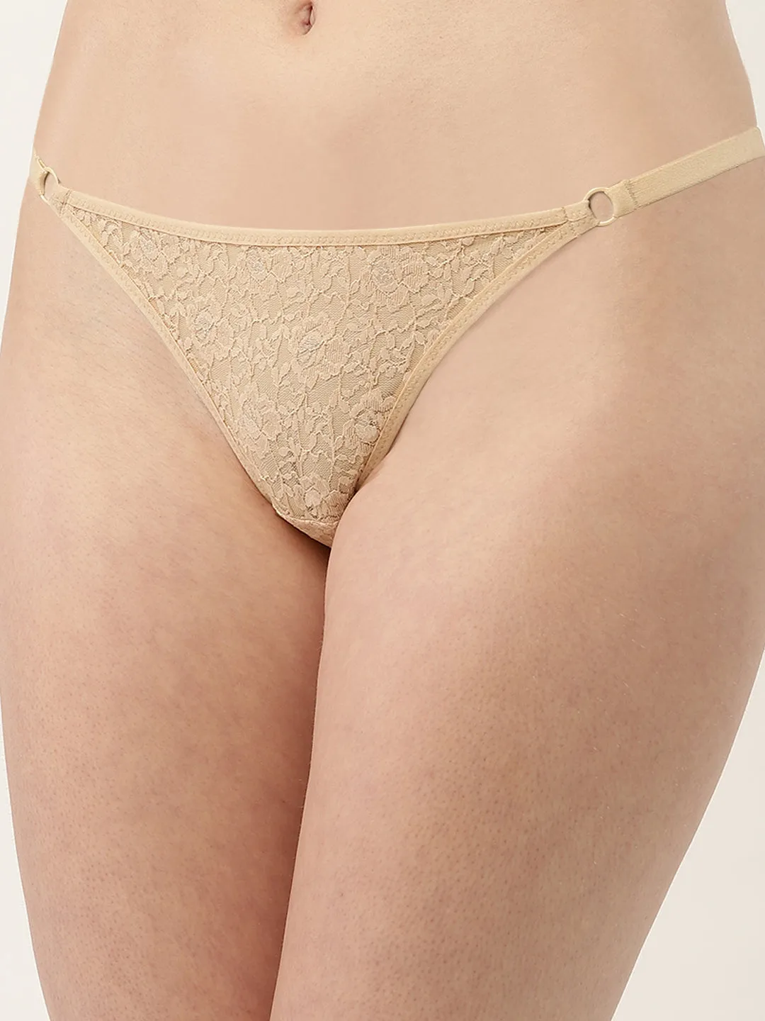 Women’s Printed Mid-Rise Thong Panty for Sexy Look | Mocha Skin | TG-7006-1