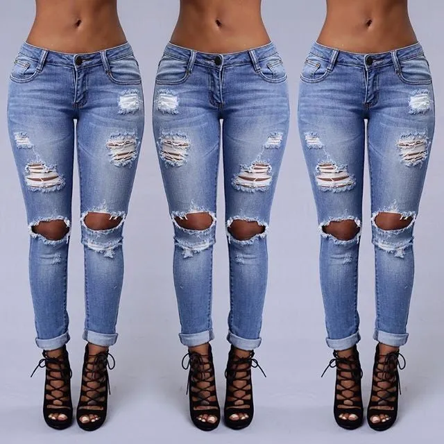 Women's Skinny Ripped Jeans